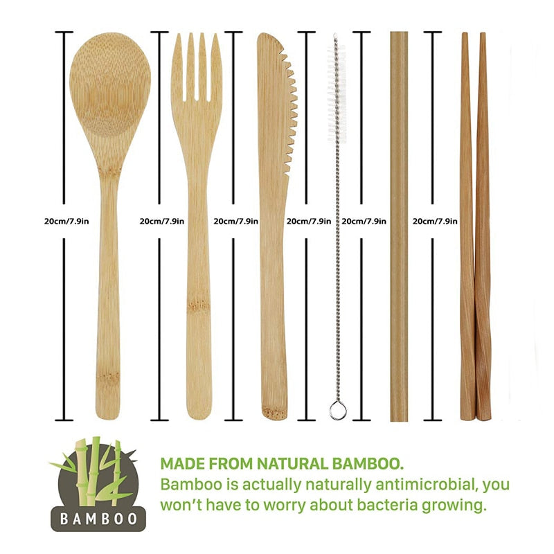 Bamboo Travel Cutlery Set